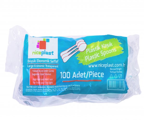 100'lü Ekonomik Plastik Kaşık
