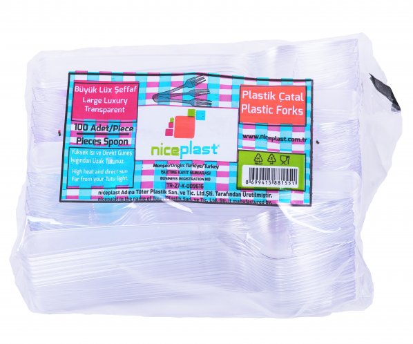100'lü Lüks Plastik Çatal
